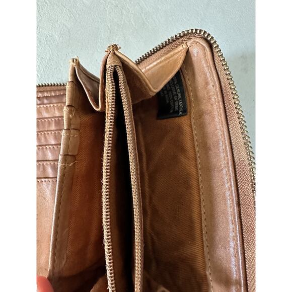 Women’s Boho Distressed Perforated Brown Leather Wallet - Picture 9 of 16